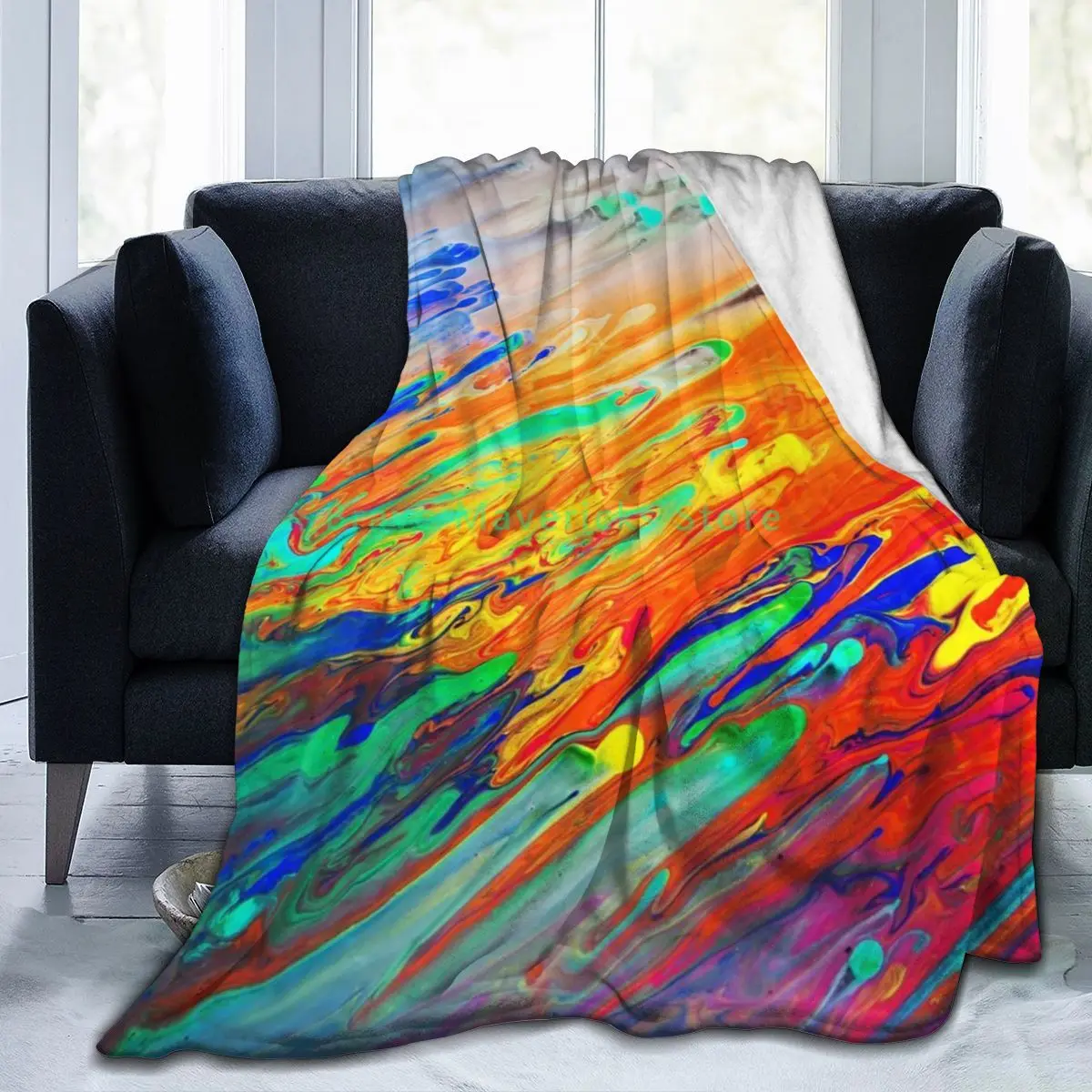 

Color New 3D Personality Printed Flannel Blanket Sheet Bedding Soft Blanket Bed Cover Home Textile Decoration