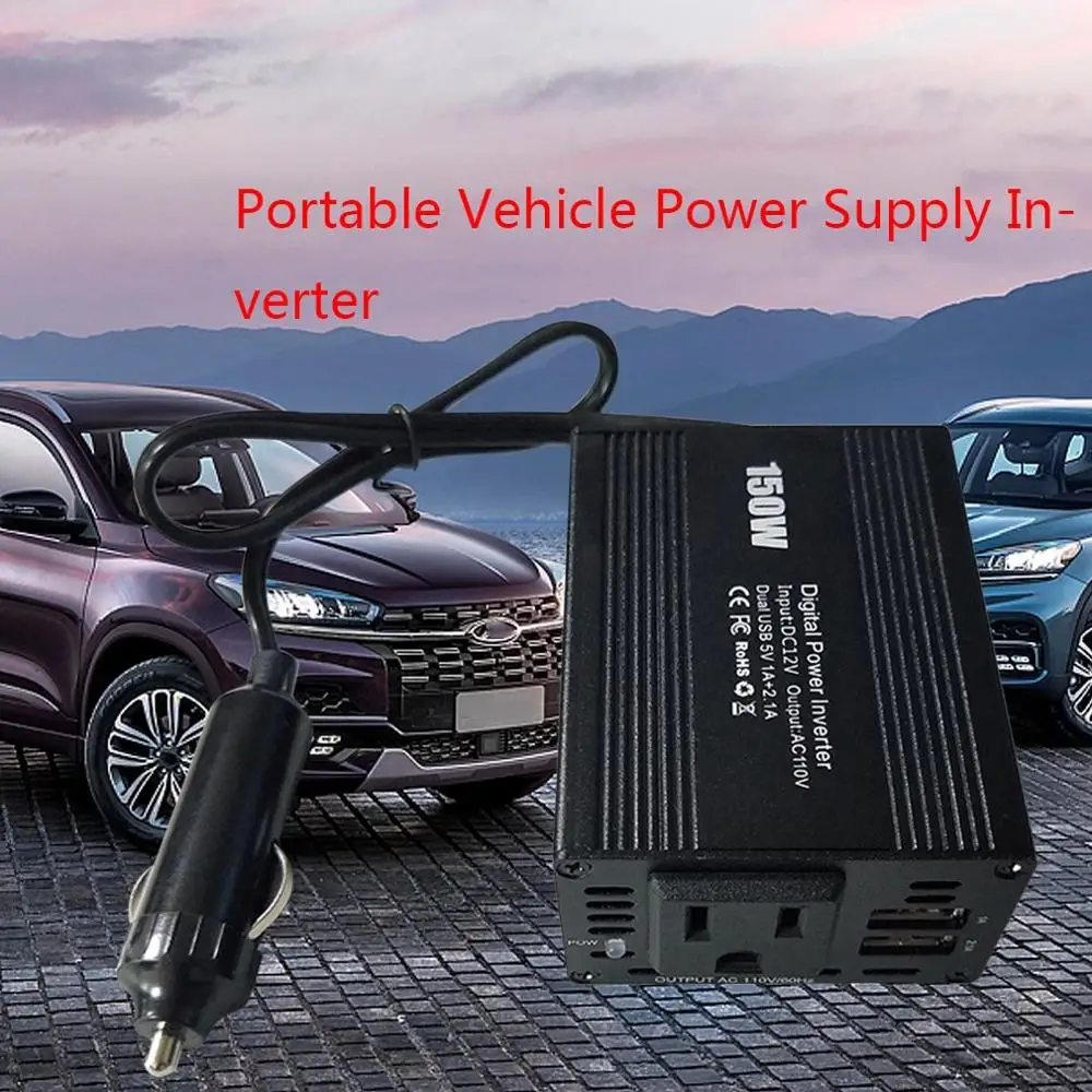 

150W Car Inverter Charger Dc12 To Ac110/220V Dual Usb Output 3.1A Power Converter