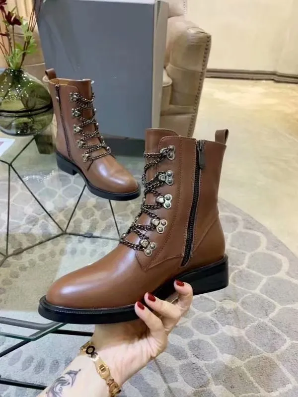 Женские кожаные ботинки botas mujer женские зимние ботильоны для цепного привода