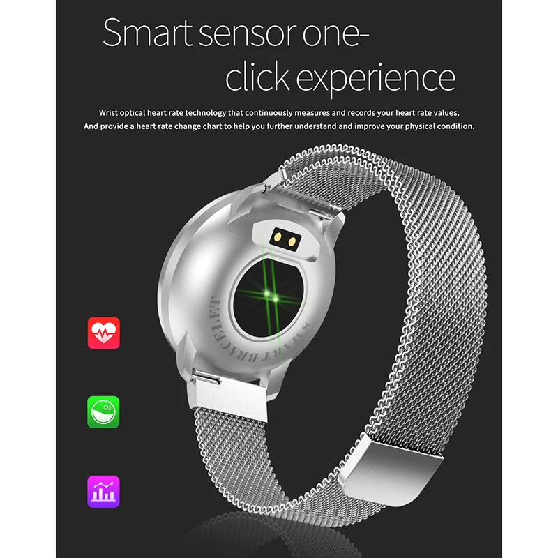 Смарт часы Tiptop CF68 с магнитным стальным браслетом и монитором кровяного