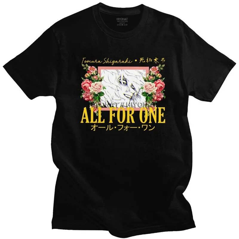 

Tomura Shigaraki T Shirt Men Cotton Tee My Hero Academia League of Villains Vintage Floral Tshirt Short-Sleeve Graphic T-shirt