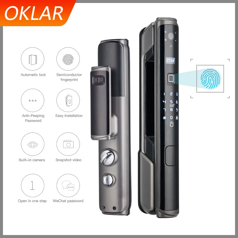 Электронный смарт замок OKLAR с отпечатком пальца дверной умный биометрический