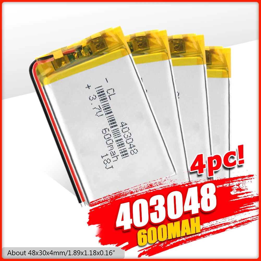 1/2/4 шт. 3 7 в полимерная литиевая батарея 403048 600 мАч GPS навигатор mp3 mp4 mp5 внутренняя