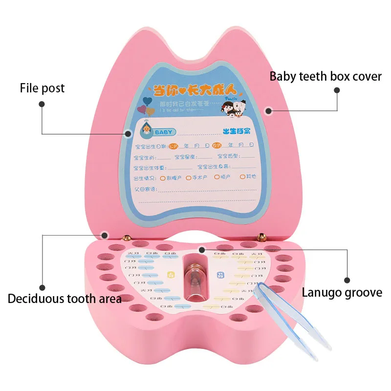 

Baby Tooth Box Small And Cute Wooden Milk Teeth Souvenir Case Children's Growth Memorial Gifts Kids Tooth Storage Box