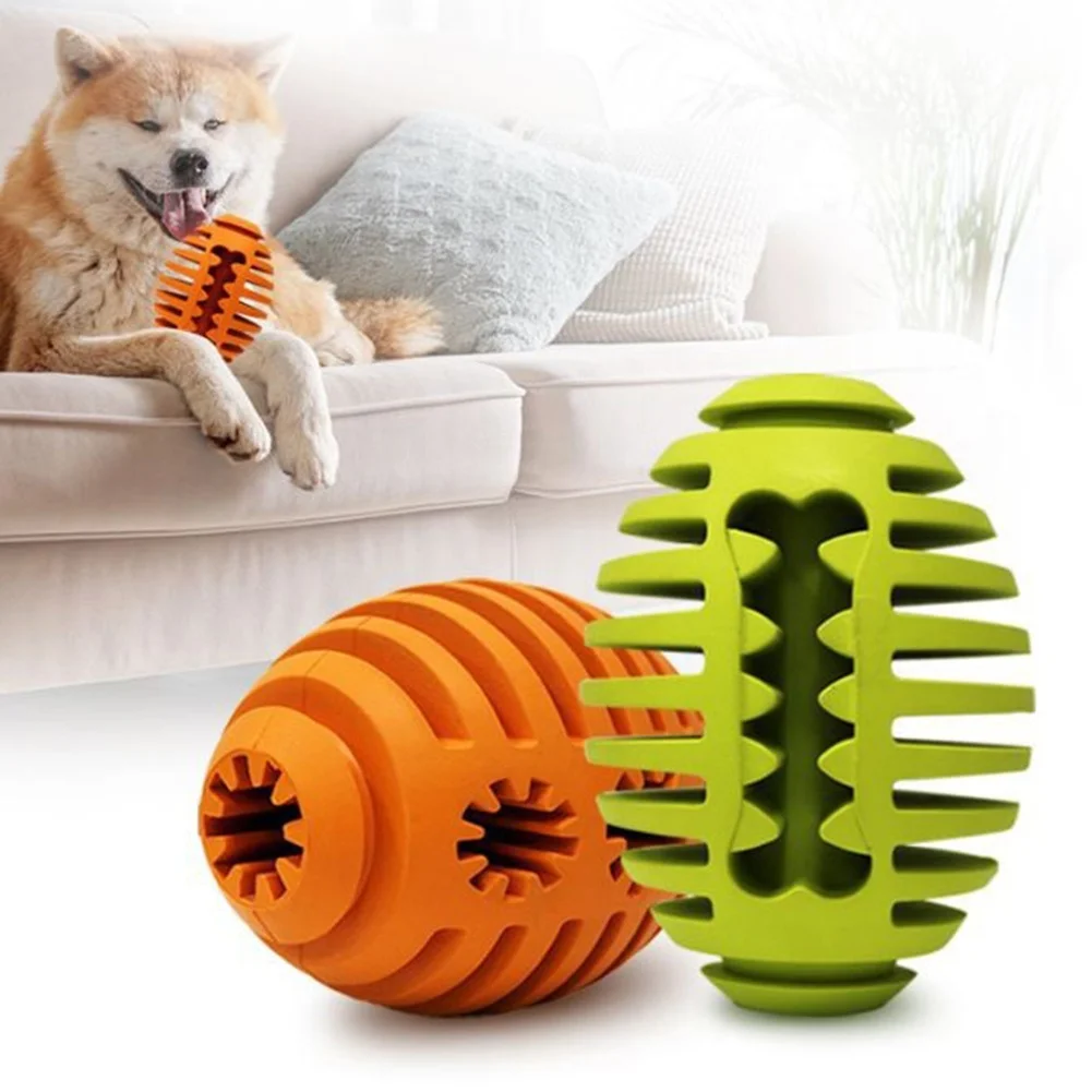 

Резиновая игрушка для кормления регби, инструменты для чистки зубов моляра, устойчивый к укусам мяч, Интерактивные Интеллектуальные игрушк...