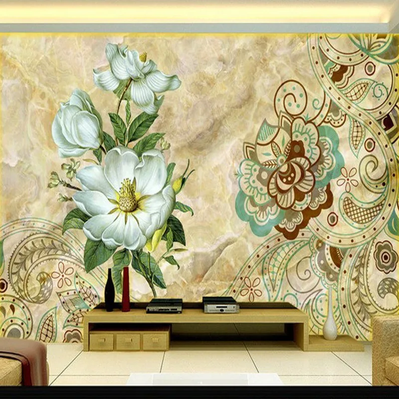 

Dropship Size Photo American Country Garden Mural Hotel Living Room TV Backdrop Wallpaper KTV Bedroom Flower Wallpaper Murals