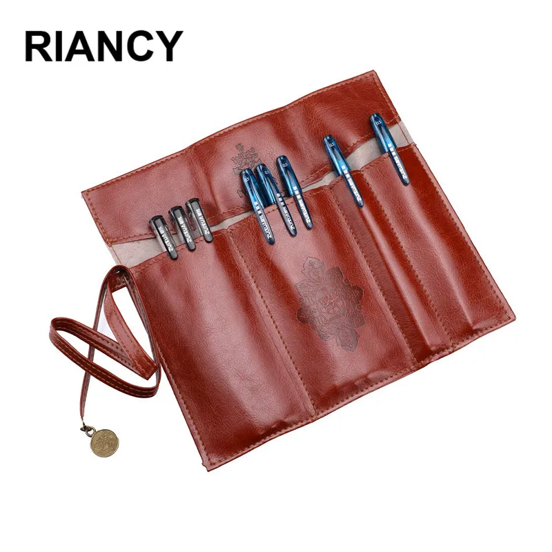 Ретро Кожаный чехол для ручки пенал etui a crayons cuir карандашей стилет tasche школьная