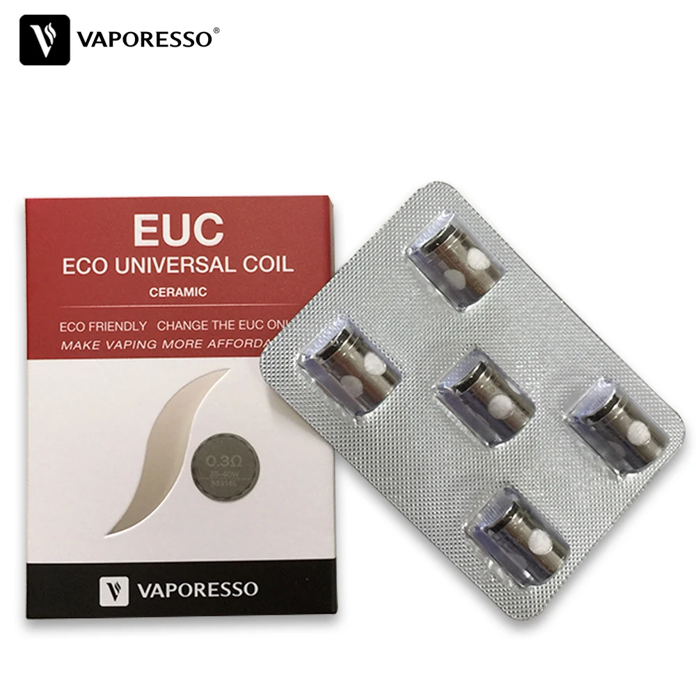 Vaporesso SS316L керамическая традиционная катушка EUC 0.3ом 0.5ом 0.6ом 0.4ом катушка для Veco Plus Танк VM Veco Estoc Mega Estoc танк