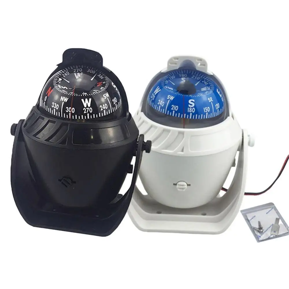 

Outdoor Camping LED Light Magnetic Nautical Compass Guide Ball Marine Navigation