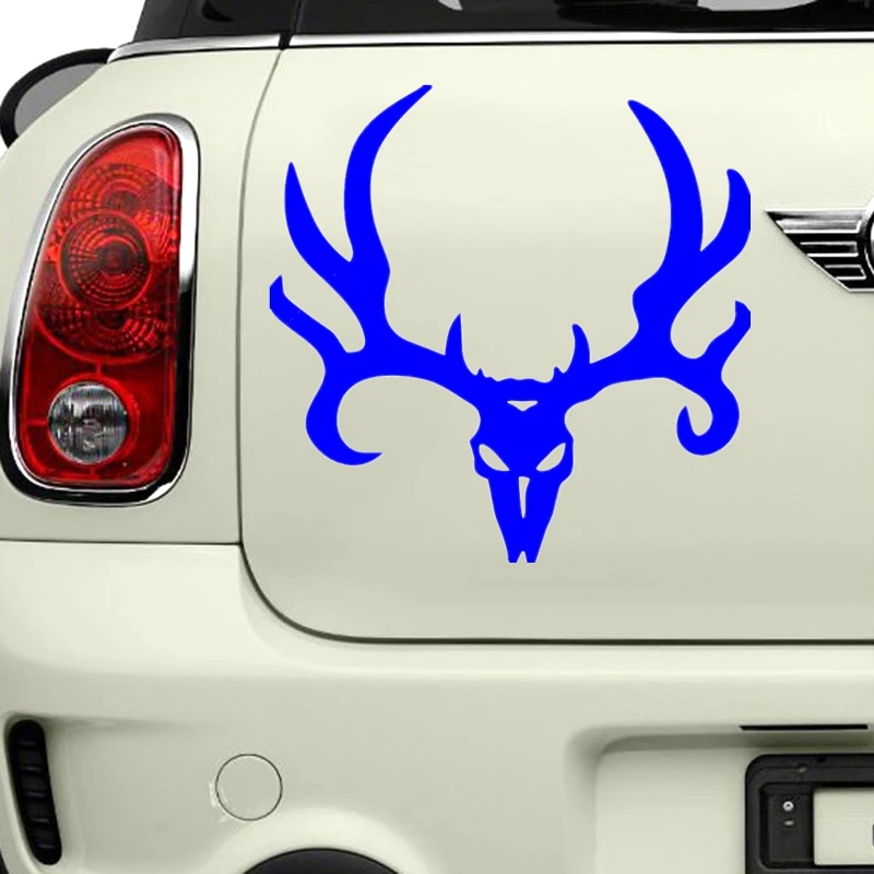 

CK20122# funny horned deer head vinyl car sticker waterproof car decal stickers on car truck bumper rear window
