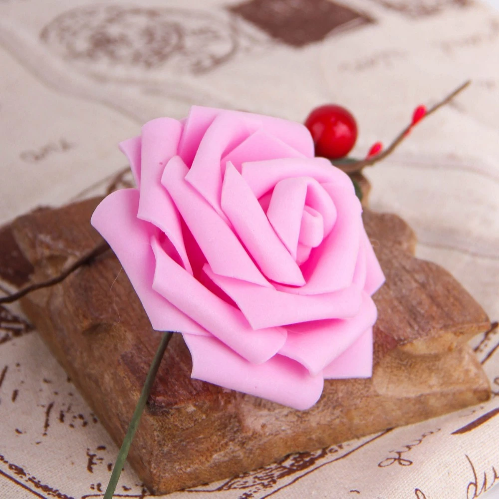 Pink 20 шт, диаметр 7 см, искусственные поролоновые розы для дома и свадьбы, украшения, цветочные головки, целующиеся шары для свадьбы, разные цвета - Цвет: Pink