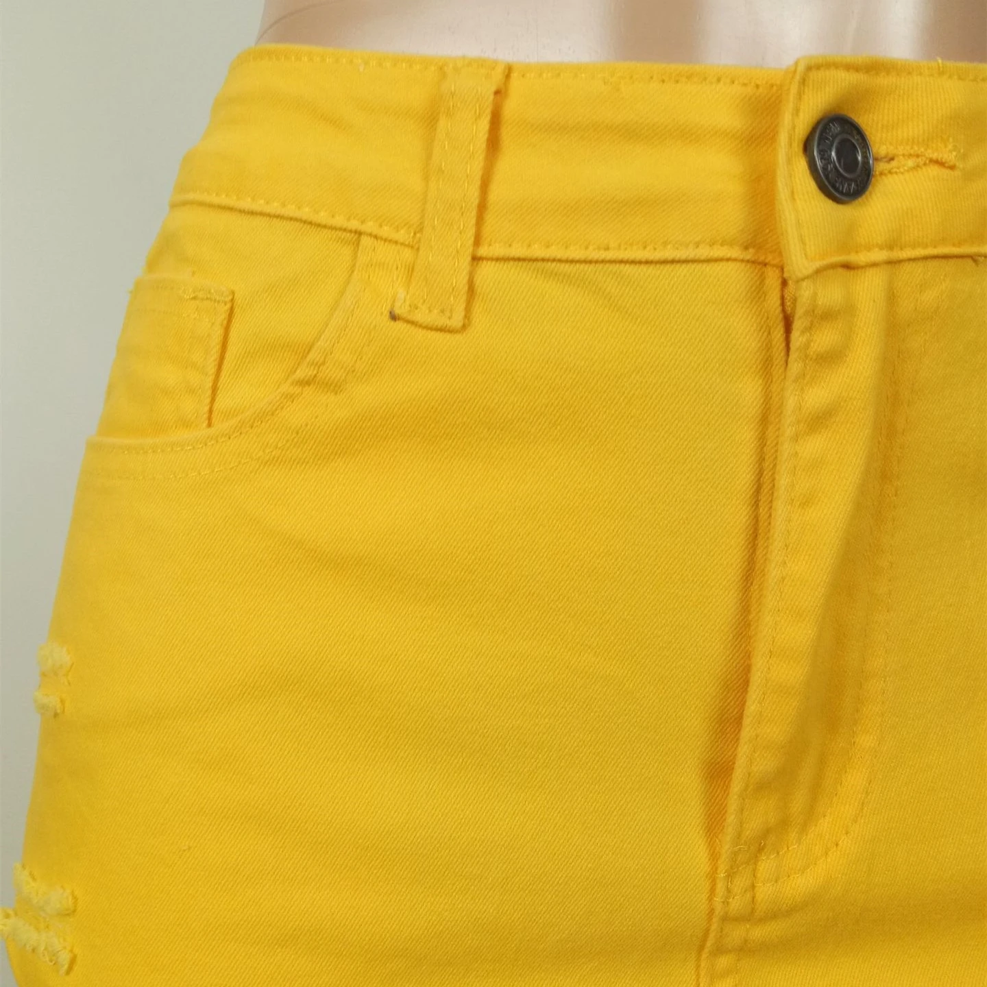 

ANJAMANOR Sexy Hole Skinny Jeans Ripped on The Butt Split Hem Neon Solid Color Cool Denim Pants for Women Plus Size D64-EA49
