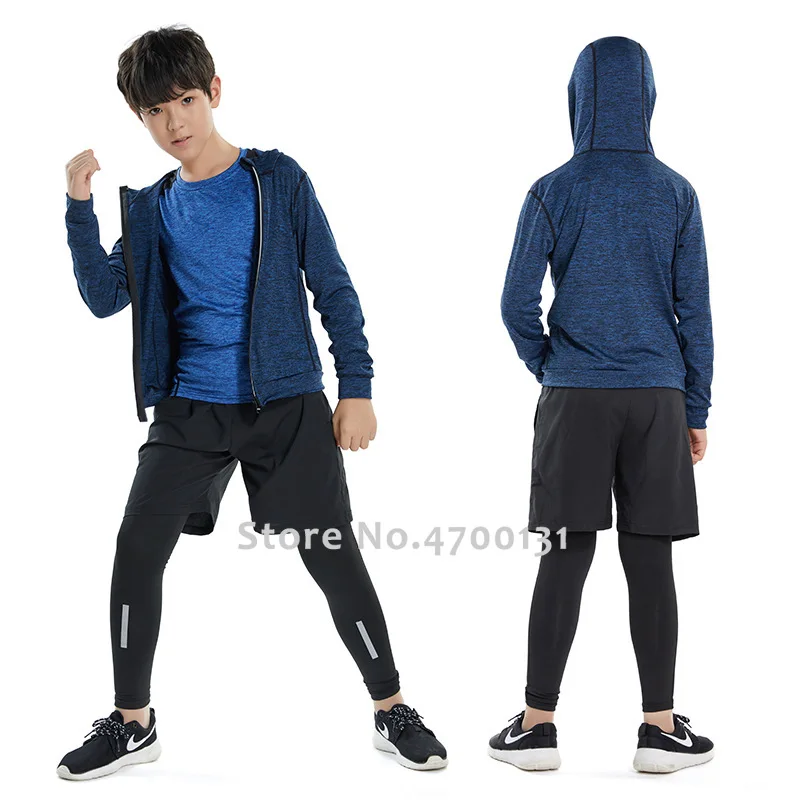 Детские тренировочные костюмы для бега мальчиков леггинсы спортивная одежда