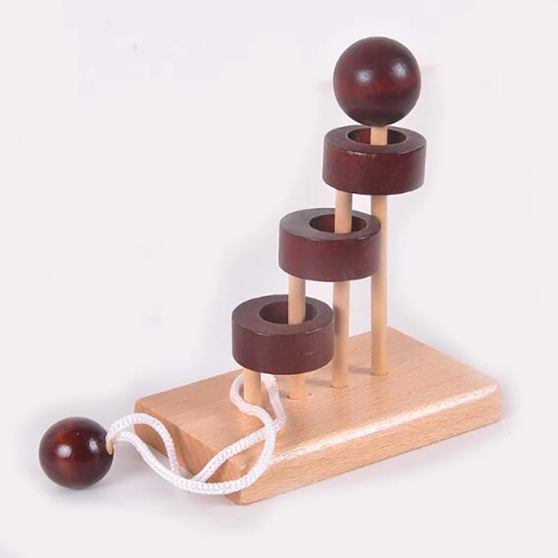 

Wooden Educational Develop Toys Looping Solution Set Adult Kids Untying Intelligent Loop Puzzle Rope Trapezoid