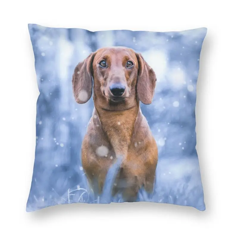 

Cute Dachshund Dog Print Pillowcover Decoration Sausage Wiener Badger Dogs Cushion Cover Throw Pillow for Sofa Printing