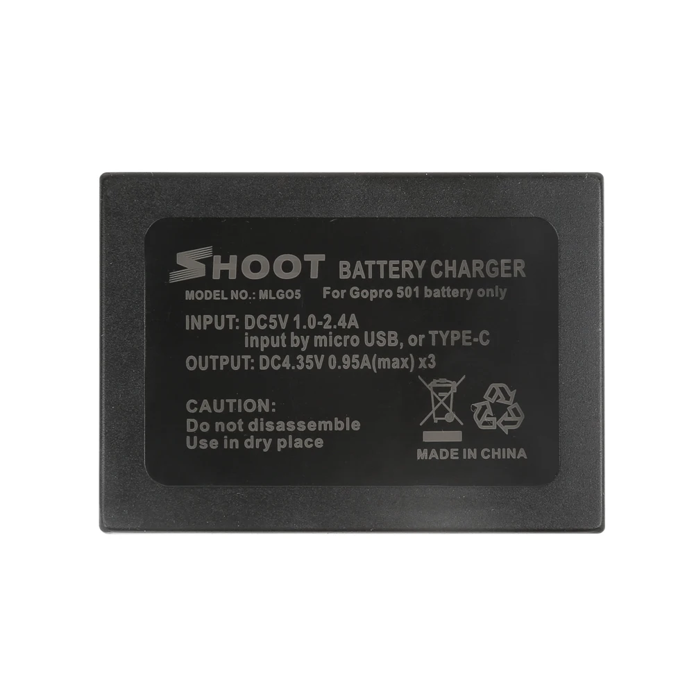 SHOOT Dual/Three port Slot AHDBT 501 зарядное устройство для GoPro Hero 8 7 6 5 Black камера с USB кабелем Go pro
