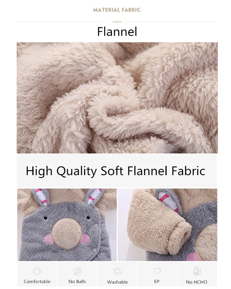 Детский фланелевый пушистый комбинезон DOUBCHOW для мальчиков и девочек зимний