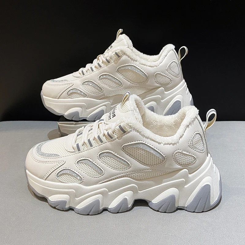 

2021 New Women's Sports Shoes Fashion Women's Sneakers Warm and Fleece Women's Winter Shoes Platform Casual Women's Shoes