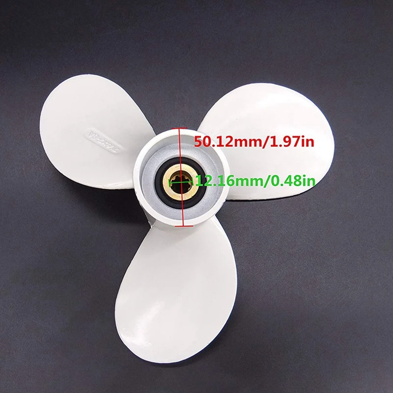 

7 1/2X7 For 4Hp 5Hp 6Hp For Yamaha 9 Tooth Spine Aluminium Propellers Outboard Boat Motors Marine Propeller 6E0-45943-01-El