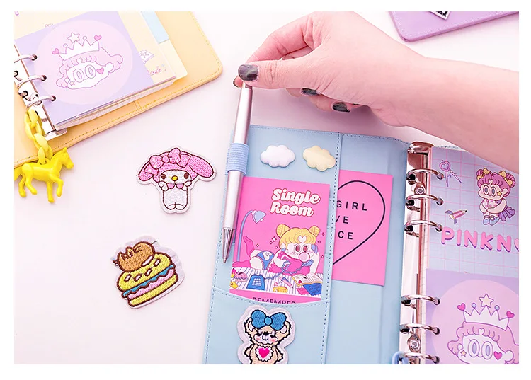 18 шт./компл. Kawaii Единорог ежедневнике Розовый ПВХ прозрачный Тетрадь Kawaii Наклейки на ручку Подарочная коробка для девочек дневник