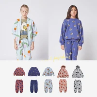 new autumn children outwear jacket clothes for boys girls flower cotton sweatshirt sets with zipper for 2 11 years old children