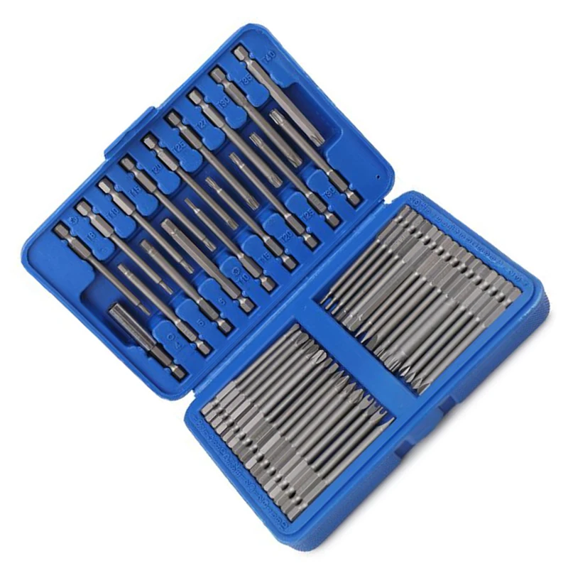 

50pcs Set Screwdriver Bits Hex Shank Magnetic Clutch Tamper Evident Torx Bits