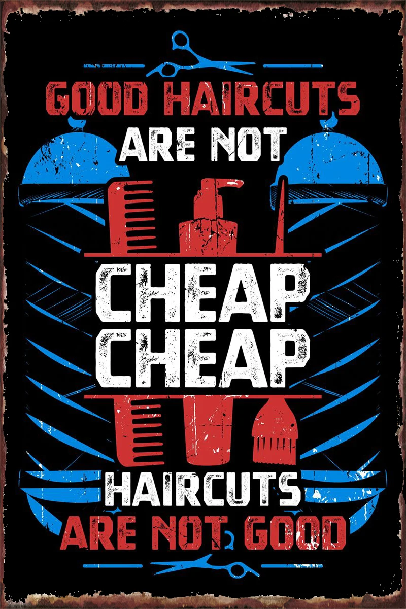 Оловянная табличка для парикмахерской декор стен в стиле ретро винтажный