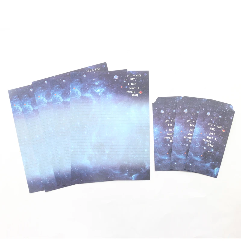 Набор для письма и конвертов Domikee A4 с изображением неба звезд набор канцелярских