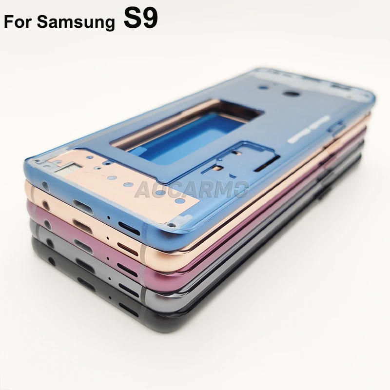 Case da Habitação com Botões Peça de Substituição para Samsung Aocarmo Quadro Médio Moldura Frontal Galaxy s9 Sm-g9600 4 Aocarmo quadro médio moldura frontal caso da