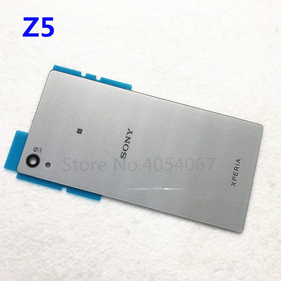 Z5 Silver Для Sony Xperia Z5 E6603 E6633 E6653 E6683 Задняя стеклянная крышка батарейного отсека Замена стеклянного корпуса+ NFC антенна - Цвет: Z5 Silver