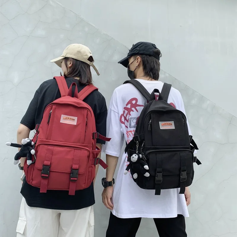 

Men and women college wind backpack nylon fabric hang bag