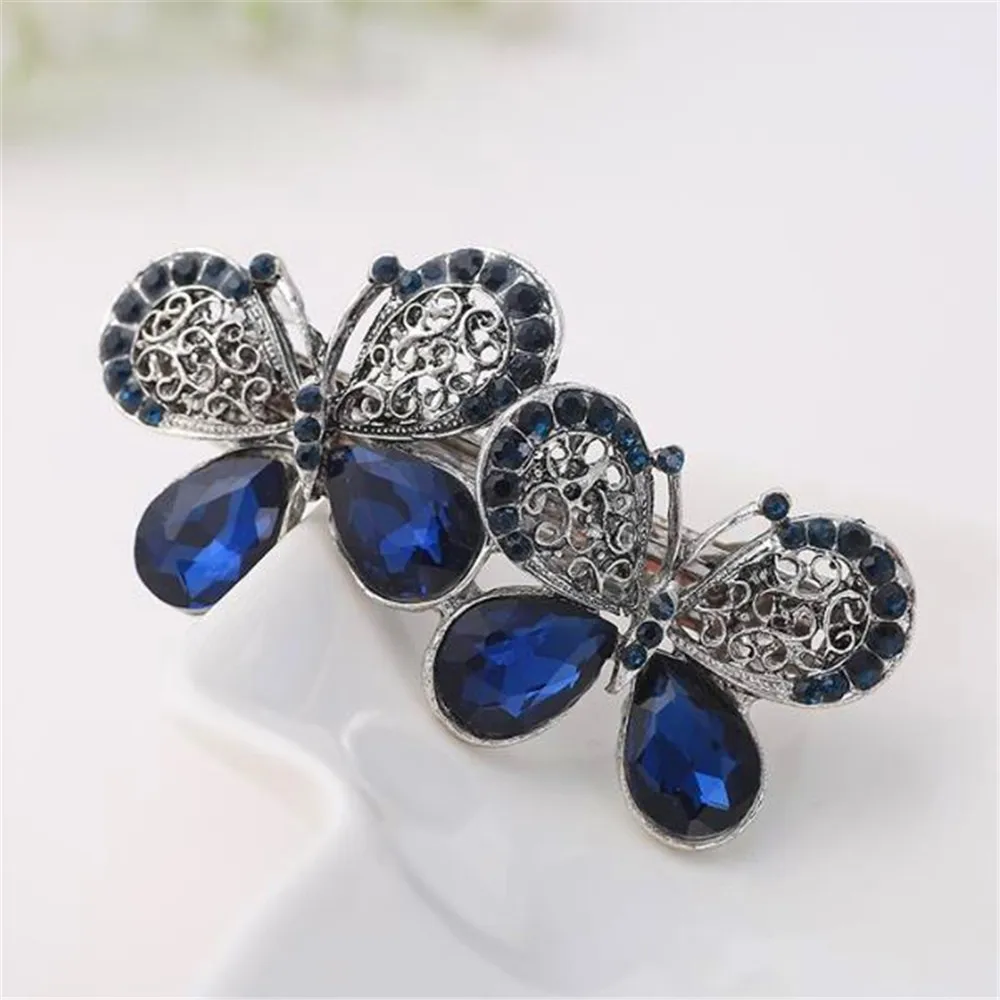 1pc Hollow3 1 пара, стразы, Бабочка, заколка для волос, заколка для девочек, квадратные заколки для волос, женские металлические заколки в виде кленового листа, аксессуары для волос, Прямая поставка - Цвет: 1pc Hollow3