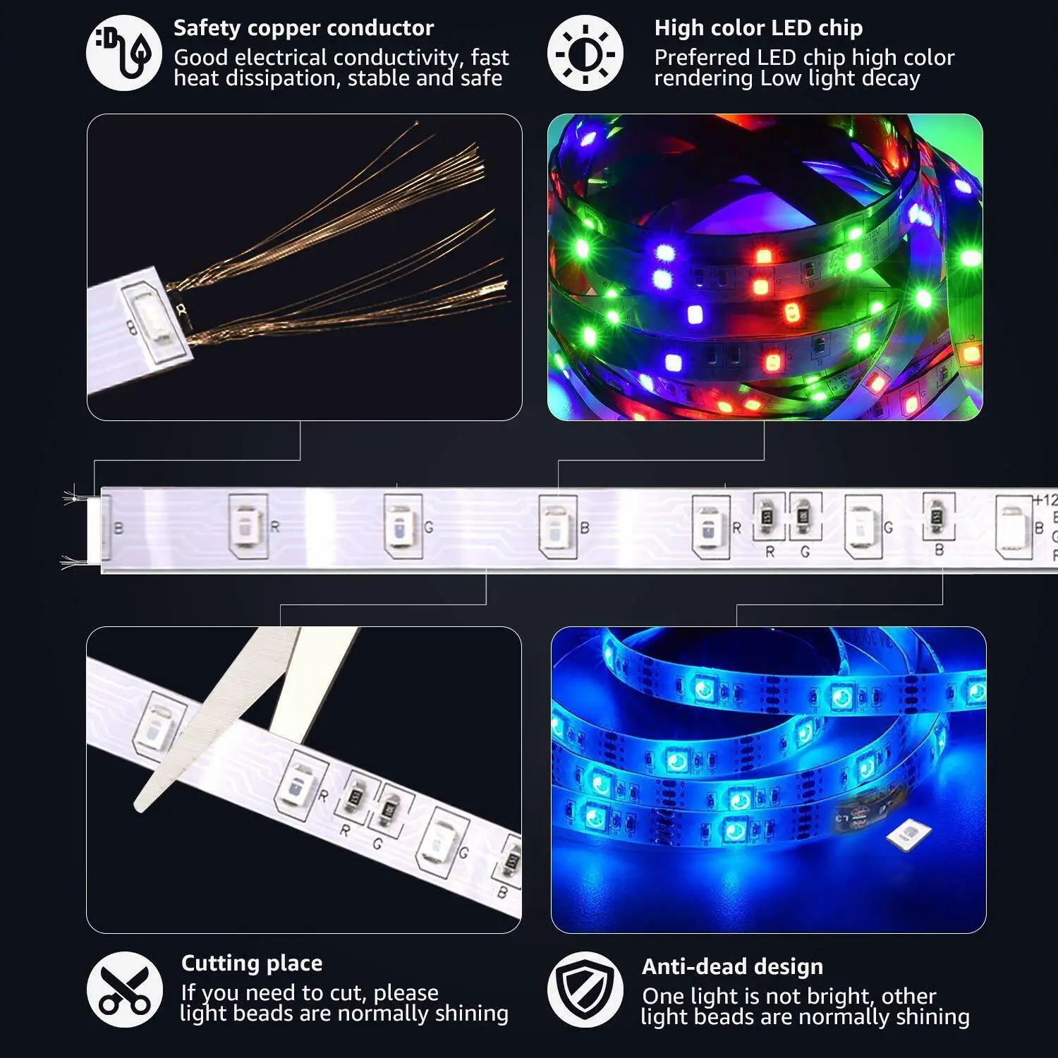 Светодиодный RGB светильник для украшения дома 12 В 10 м 32 фута 2835 300