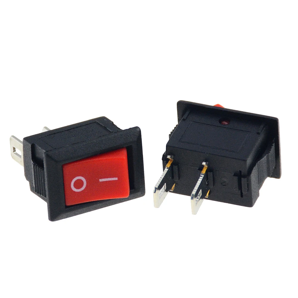 Кнопочный переключатель 10x15 мм SPST 2Pin 3A 250V KCD11 10 шт. кнопочный * 15 черный красный и