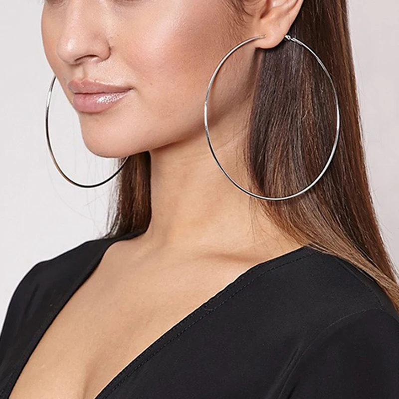 

Women 3-10cm Small Big Circle Hoop Earrings Statement Ear Ring Fashion Jewelry Gift Nightclub DJ 2020