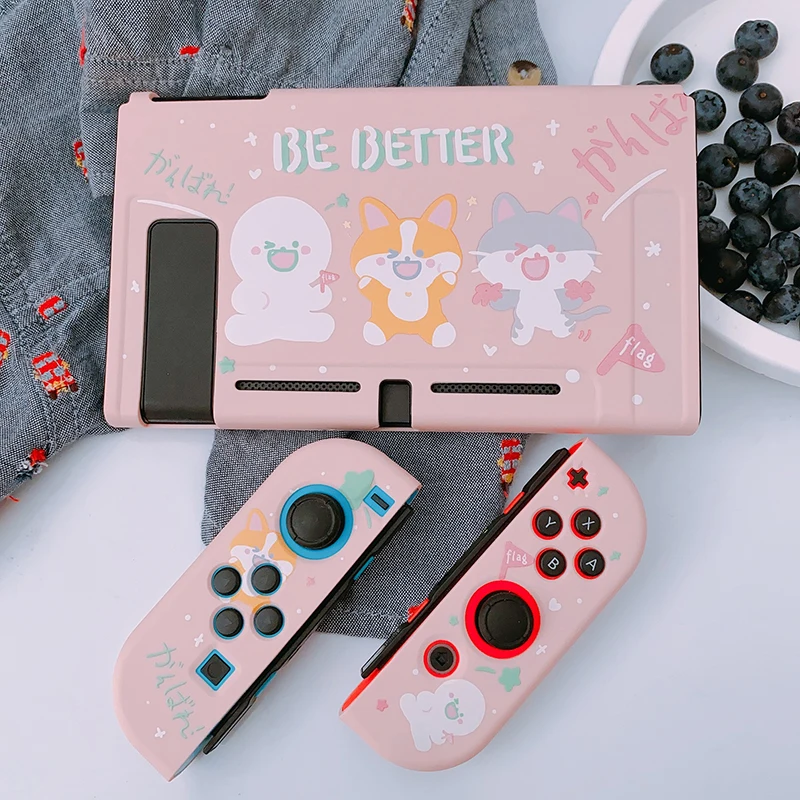 STARRY FOREST Мягкий розовый защитный чехол с милыми животными для nintendo switch