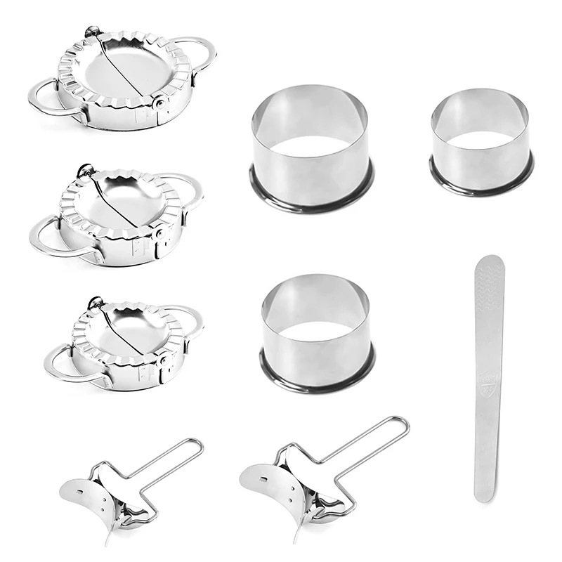 

Kitchen Stainless Steel Dumpling Maker Wraper Dough Cutter Pie Ravioli Dumpling Mould Stuffed Meat Spoon Kitchen Tools