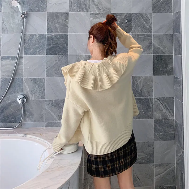 Женский трикотажный кардиган с оборками Alien Kitty повседневный элегантный свитер