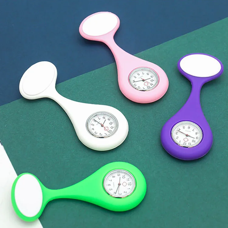 

Silicone Nurse Watches Hot Sale Fob Doctor and Nurse Clocks Nursing Gifts Unisex Gift Brooch Lapel Medical Care Watch Rubber