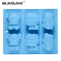 silikolove 3d animal silicone molds for cake decorating bear lion river horse silicone mold diy baking tools mould tray