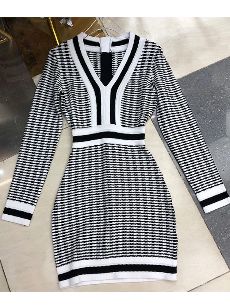 Женское облегающее мини-платье Firstsong из твида новое летнее трикотажное платье с