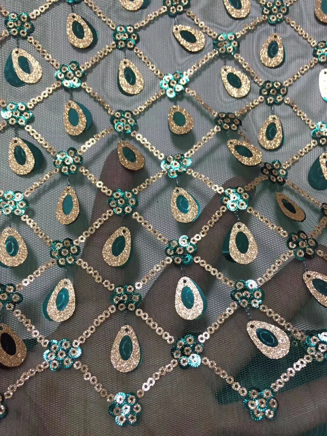 Высокое качество кружевная ткань в африканском стиле золотого цвета красивая