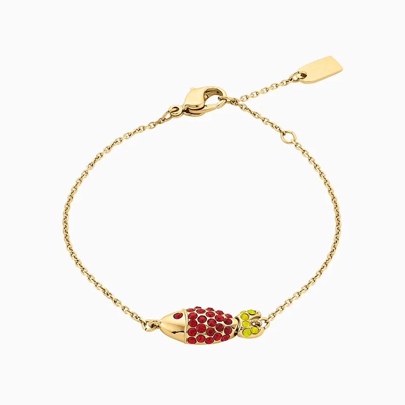 

Fashion SWA New Mustique Marine Life Fish Gold Bracelet Cute Red Parrot Fish Beautiful Decoration Ladies Luxury Romantic Jewelry