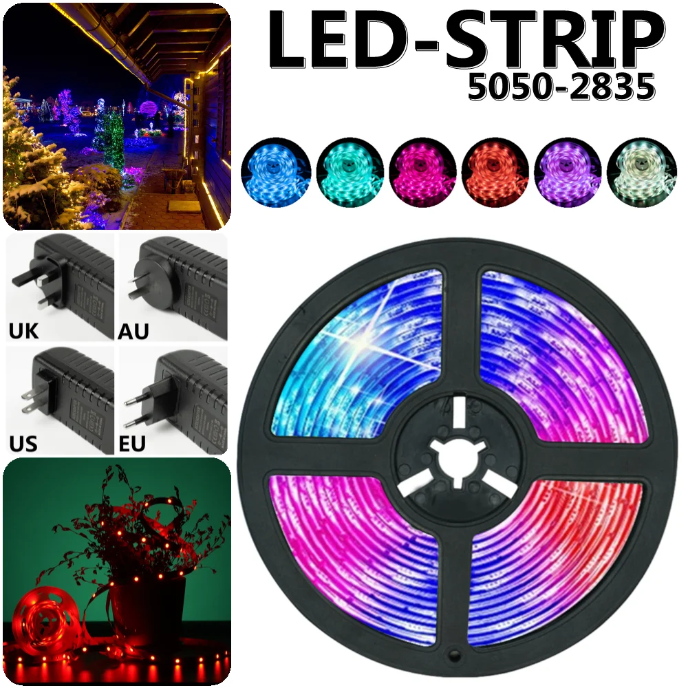 

LED Strip Lights Waterproof Lamp RGB 5050 SMD 2835 Flexible Tape Diode luces led Neon 5M 10M 15M 20M DC12V For Room Decor WIFI