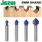 Фреза ShankProfes, твердосплавная насадка для гравировки по дереву, 6 мм, V-образный паз, 90 градусов, 14 дюйма, 516 дюйма, 38 дюйма, 12 дюйма, 1 шт.