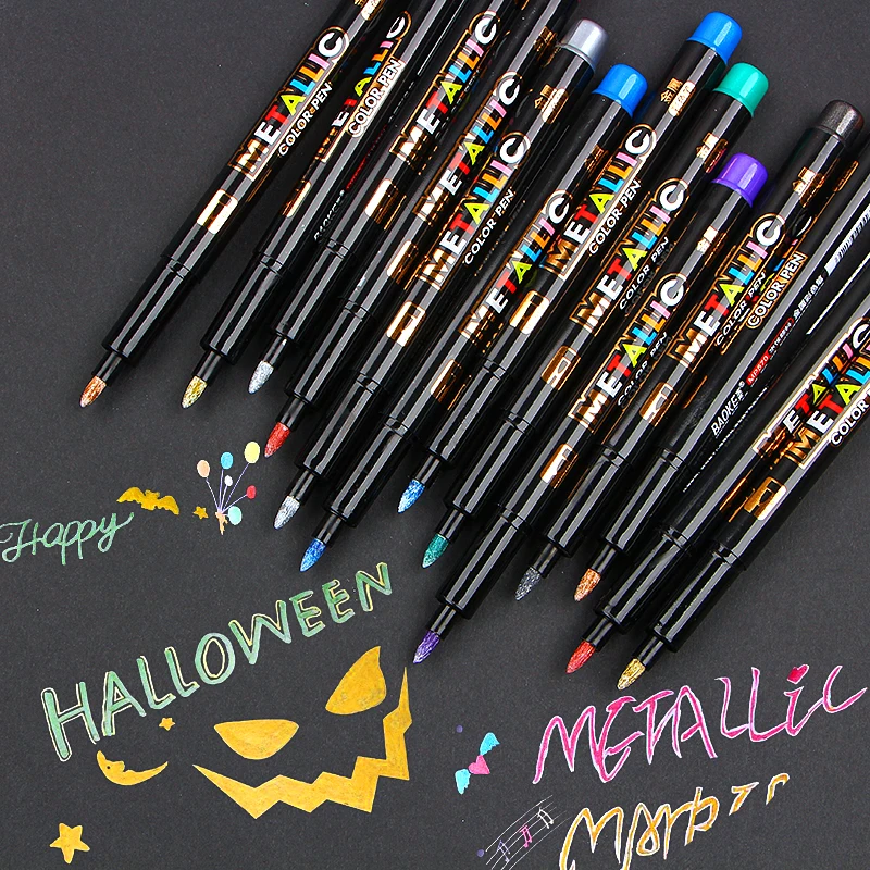 Металлическая ручка-маркер 8 видов цветов металлик Перманентный маркер для
