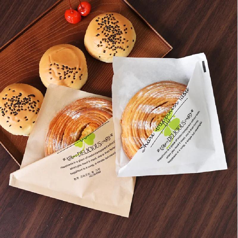 

50pc Kraft Paper Pastry Bag Sandwich Donut Packaging Bag Baking Accessories for Kitchen Gadgets New Cake Tools Food Packaging.75