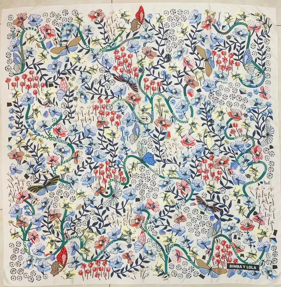 Новый женский шелковый шарф с принтом многофункциональный пляжным полотенцем -