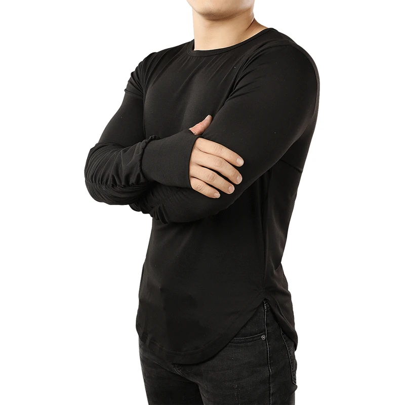 Перчатки Футболка Мужская s Мода 2019 весна осень с длинным рукавом плиссированная