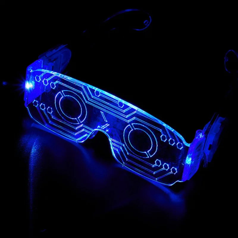 

Led Lichtgevende Glazen Futuristische Elektronische Visor Bril Light Up Glazen Prop Voor Halloween Festival Prestaties Holloween